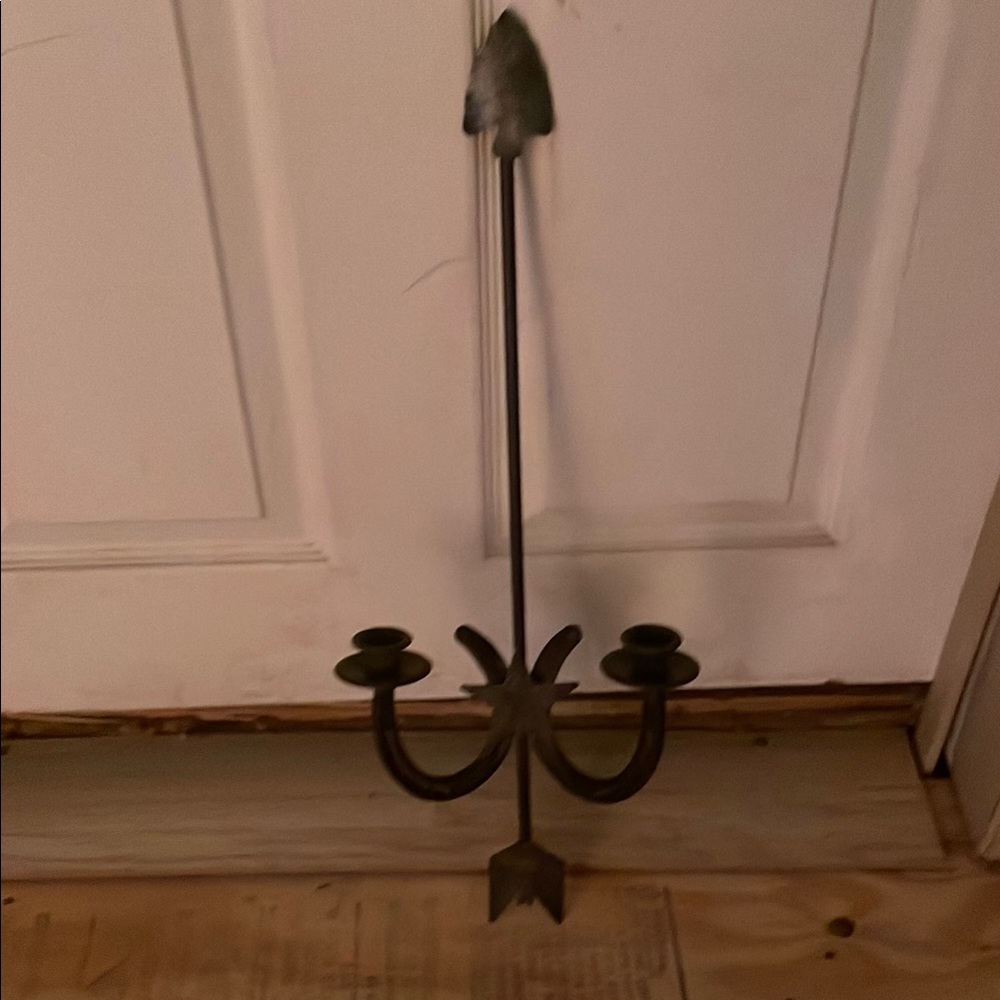 Vintage Metal Wall Sconce Candle Holder